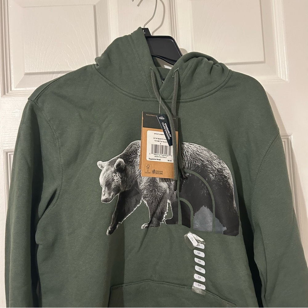 THE NORTH FACE TNF Bear Pullover Hoodie - Men's Thyme/TNF Black, S New - Picture 7 of 7